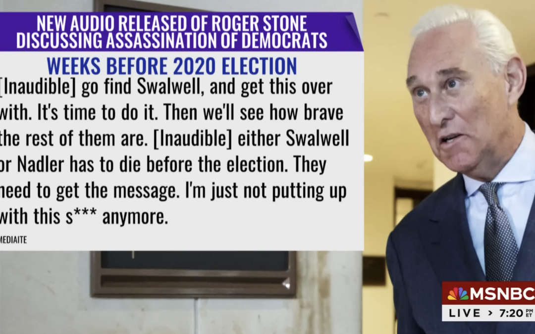Roger Stone Caught on Tape Ordering NY Cop to Assassinate Democratic Representatives Eric Swalwell and Jerry Nadler